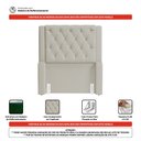 Ver imagem 3 de Cabeceira e Calçadeira Báu Solteiro Atena 90cm Capitonê Sintético Bege - Desk Design