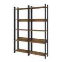 Ver imagem 2 de Estante de Livros Industrial 126CMX178CM 10 Prateleiras Marrom/Lamina Mel/Preto