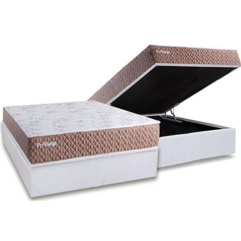 Cama Box Baú Crc Casal +Colchão Molas Privilege Paropas 138