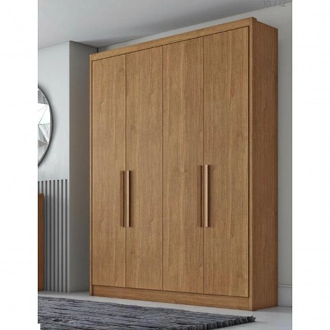 Guarda Roupa Solteiro Moderni 4 Portas Cumaru - Novo Horizonte