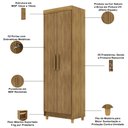 Ver imagem 3 de Armário Multiuso 2 Portas 60cm Hebrom V01 Nature Brisa - Lyam Decor