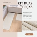 Ver imagem 4 de Kit Cozinha 2 Peças Tapete Chevron Passadeira 1,30 X 0,45 Capacho 0,60 X 0,45 Antiderrapante Cru