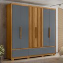 Ver imagem 1 de Guarda Roupa Amazonas 240cm 6 Portas Freijó Cinza Moval