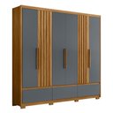 Ver imagem 6 de Guarda Roupa Amazonas 240cm 6 Portas Freijó Cinza Moval