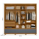 Ver imagem 2 de Guarda Roupa Amazonas 240cm 6 Portas Freijó Cinza Moval