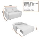 Ver imagem 3 de Sofá Cama End 2 Lugares Reclinável 138cm Bege Suede Estrutura Madeira Eucalipto