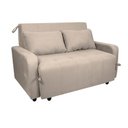 Ver imagem 1 de Sofá Cama End 2 Lugares Reclinável 138cm Bege Suede Estrutura Madeira Eucalipto