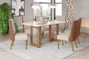 Ver imagem 3 de Mesa de Jantar Yara 160 C/ Vidro Nature/off White - Henn