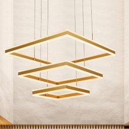 Pendente Dourado 228w 3000k Aluminio Escovado Sindora 40x60x80cm - 3