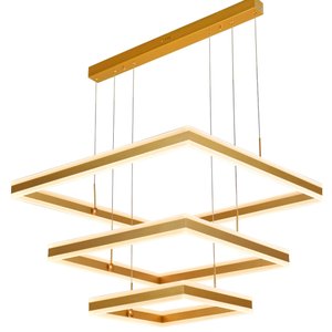 Pendente Dourado 228w 3000k Aluminio Escovado Sindora 40x60x80cm