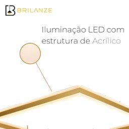 Pendente Dourado 228w 3000k Aluminio Escovado Sindora 40x60x80cm - 4