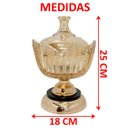 Ver imagem 6 de Bomboniere Decorativo em Bronze Luxo de Vidro com Tampa 25cm