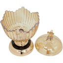 Ver imagem 3 de Bomboniere Decorativo em Bronze Luxo de Vidro com Tampa 25cm