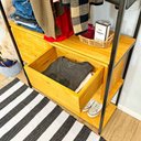 Ver imagem 3 de Kit Arara de Roupas High Ample com 2 Gaveteiros e Estante Style Slim Industrial Nozes e Preto