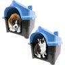2x Casinha Cristino Tam. N2 Pet Cachorros Cães Casa Plástico Resistente - Azul - 2