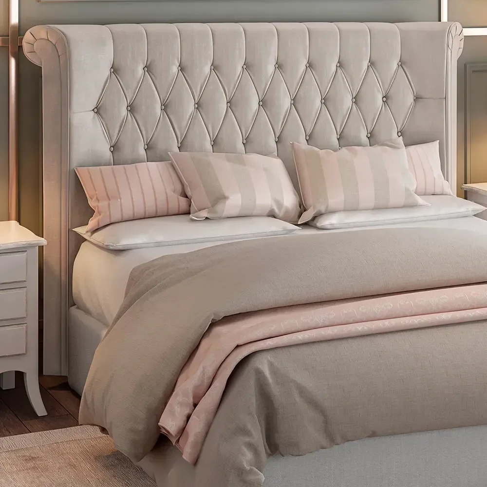 Cabeceira para Cama Box Solteiro Aurora Corino Pérola Quale Quale