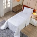 Ver imagem 4 de Kit Cobre Leito Rubine Solteiro Bordado Micropercal 400 Fios Colcha Liso 2 Peças Branco