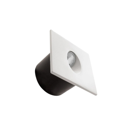 Kit 30 Embutido Led 3w Balizador Parede Quadrado 3000k - Branco - Preto