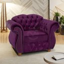 Ver imagem 4 de Poltrona Chesterfield Merlô Via Encanto Veludo Uva