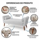 Ver imagem 3 de Puff Recamier Estofado para Quarto Itália 120cm com Pés Palito Bouclê Branco - Abmaza