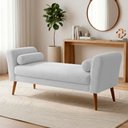 Ver imagem 7 de Puff Recamier Estofado para Quarto Itália 120cm com Pés Palito Bouclê Branco - Abmaza
