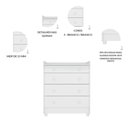 Ver imagem 5 de Quarto de Bebê Completo Doce Sonho com Berço Guarda Roupa 2 Portas Cômoda Trocador e Colchão Movellu