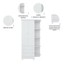 Ver imagem 3 de Quarto de Bebê Completo Doce Sonho com Berço Guarda Roupa 2 Portas Cômoda Trocador e Colchão Movellu