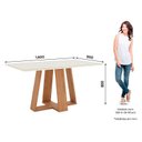 Ver imagem 2 de Mesa de Jantar Lins 160 Cm Ambiente Canto Reto com Vidro Nature Off White – Henn