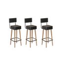 Ver imagem 2 de Kit 3 Banquetas Estofadas Altas Barcelona com Encosto para Cozinha, Área Gourmet e Balcão - Salaone: