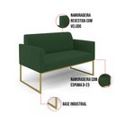 Ver imagem 6 de Sofá Namoradeira Base Industrial Dourado Marisa Veludo Verde D03 - D'Rossi
