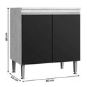 Ver imagem 3 de Armário de Cozinha Athena 2 Portas 1 Prateleira Freijó/cinza - Irm Móveis