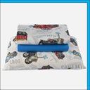 Ver imagem 1 de Jogo de Cama Lençol em Malha Solteiro Carros 3 Peças - Azul