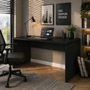 Ver imagem 1 de Escrivaninha Office Moderno sem Gavetas MDP 150cm Preto F5 Office
