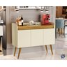 Aparador Buffet Sala 3 Portas Luxo Prime Off White / Madeirado - JM Casa dos Móveis - 1