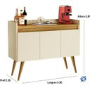 Ver imagem 4 de Aparador Buffet Sala 3 Portas Luxo Prime Off White / Madeirado - JM Casa dos Móveis