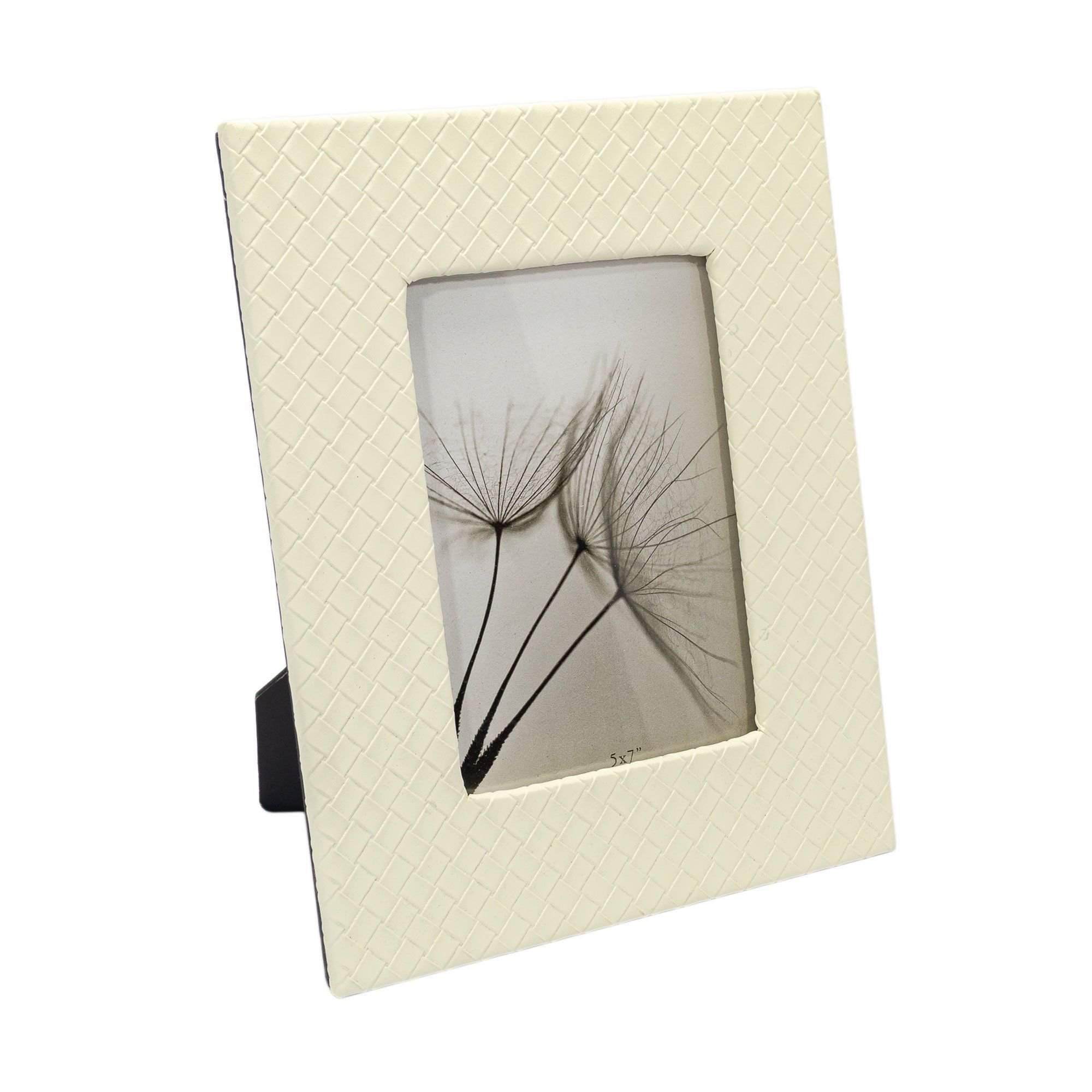 Porta Retrato em Madeira com Revestimento em Pu Creme G 27x21cm ...