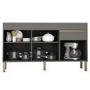 Ver imagem 7 de Armário de Cozinha 3 Peças Balcão 150cm com Tampo Lina16 K02 Gris/freijó - Mpozenato