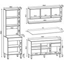 Ver imagem 4 de Armário de Cozinha 3 Peças Balcão 150cm com Tampo Lina16 K02 Gris/freijó - Mpozenato