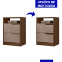 Ver imagem 5 de Kit 2 Mesas de Cabeceira Sole 2 Gavetas Flex Capuccino/nogueira - Móveis Albatroz