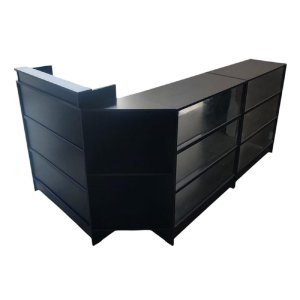 Balcão Caixa e Vitrine 100% Mdf Preto - Suprema Móveis