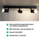 Ver imagem 7 de Trilho Eletrificado 3 Spot Led Mr16 Gu10 Direcionável Cor:preto