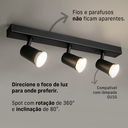 Ver imagem 6 de Trilho Eletrificado 3 Spot Led Mr16 Gu10 Direcionável Cor:preto