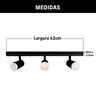 Trilho Eletrificado 3 Spot Led Mr16 Gu10 Direcionável Cor:preto - 8