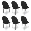 Ver imagem 1 de Kit 6 Cadeiras Poltrona de Jantar Ariel Suede Preto Pés de Ferro Preto - Pallazio