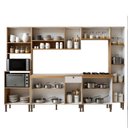 Ver imagem 5 de Cozinha Modulada 6 Peças MDF com Torre Quente para Forno e Micro-Ondas e Detalhe Americano Frisado Branco/Cinamomo Fosco