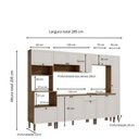 Ver imagem 3 de Cozinha Modulada 6 Peças MDF com Torre Quente para Forno e Micro-Ondas e Detalhe Americano Frisado Branco/Cinamomo Fosco