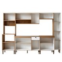 Ver imagem 4 de Cozinha Modulada 6 Peças MDF com Torre Quente para Forno e Micro-Ondas e Detalhe Americano Frisado Branco/Cinamomo Fosco