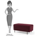 Ver imagem 4 de Puff Decorativo 90cm Base Aço Status B-278 Veludo Marsala