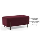 Ver imagem 3 de Puff Decorativo 90cm Base Aço Status B-278 Veludo Marsala