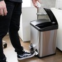 Ver imagem 3 de Lixeira Duplo Compartimento 30L c/ Amortecimento Inox Mek